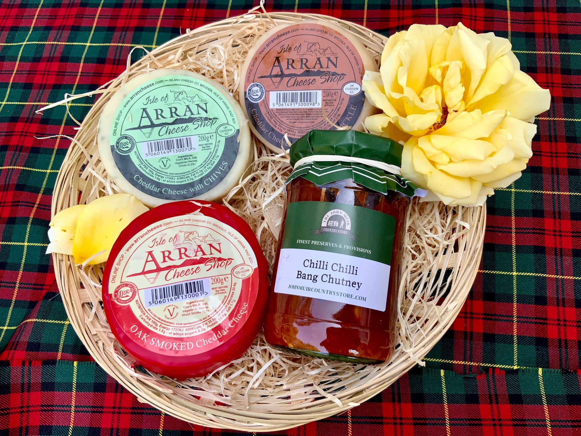 3 Isle of Arran Cheeses + 1 Chutney
