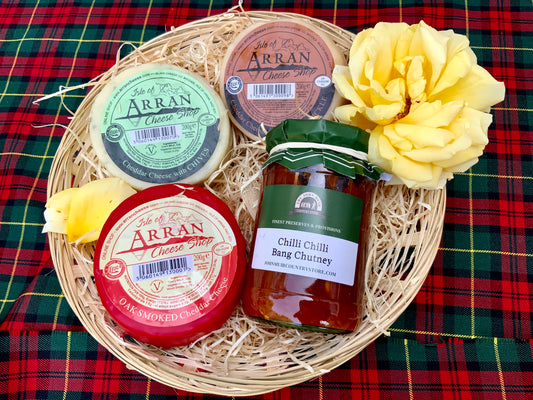 3 Isle of Arran Cheeses + 1 Chutney