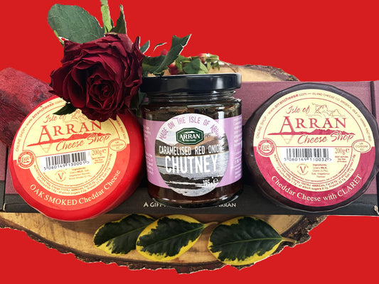 Arran Gift Box - Two Arran's Cheeses & One Arran Chutney